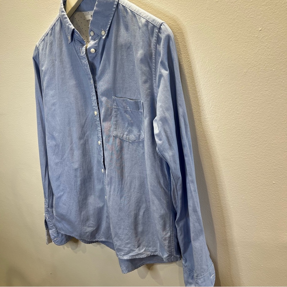 Uniqlo Blue Cotton Oxford‎ Button Down Shirt Size M Women’s Classic Pocket Top - Picture 6 of 12